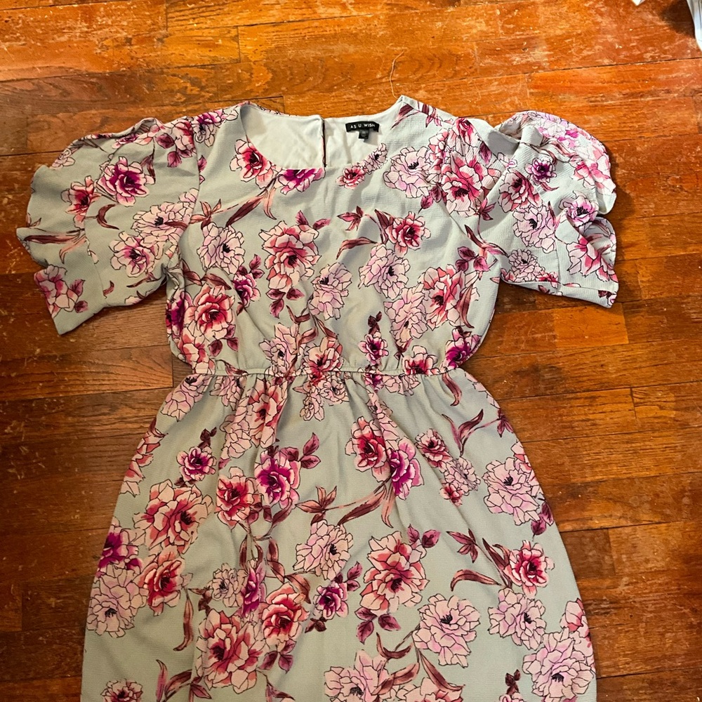 As U Wish Pink and Purple Floral Dress